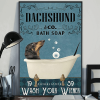 Dachshund and Co Bath Soap Wash Your Paw Dog Poster 3 Dachshund and Co Bath Soap Wash Your Paw Dog Poster