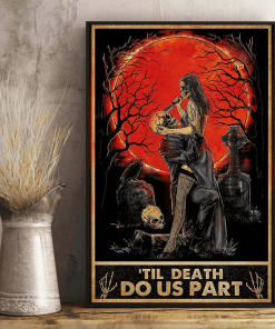 Till Death Do Us Part Skull Red Moon Poster
