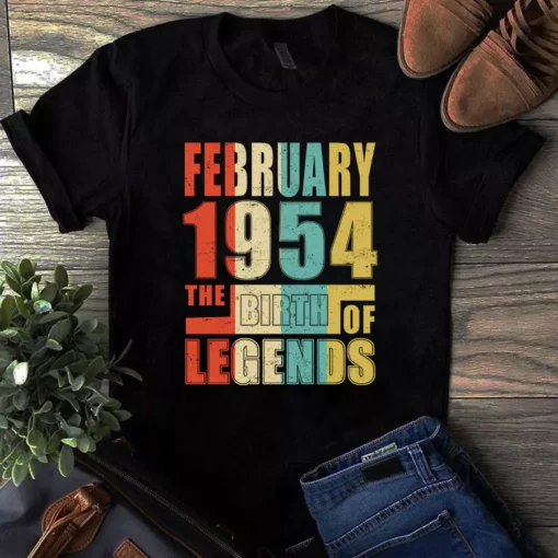 February 1954 The Birth Of Legends Vintage Unisex Tshirt