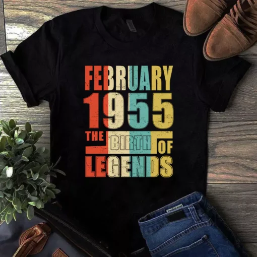 February 1955 The Birth Of Legends Vintage Unisex Tshirt