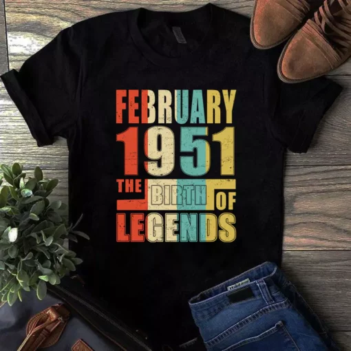 February1951 The Birth Of Legends Vintage Unisex Tshirt