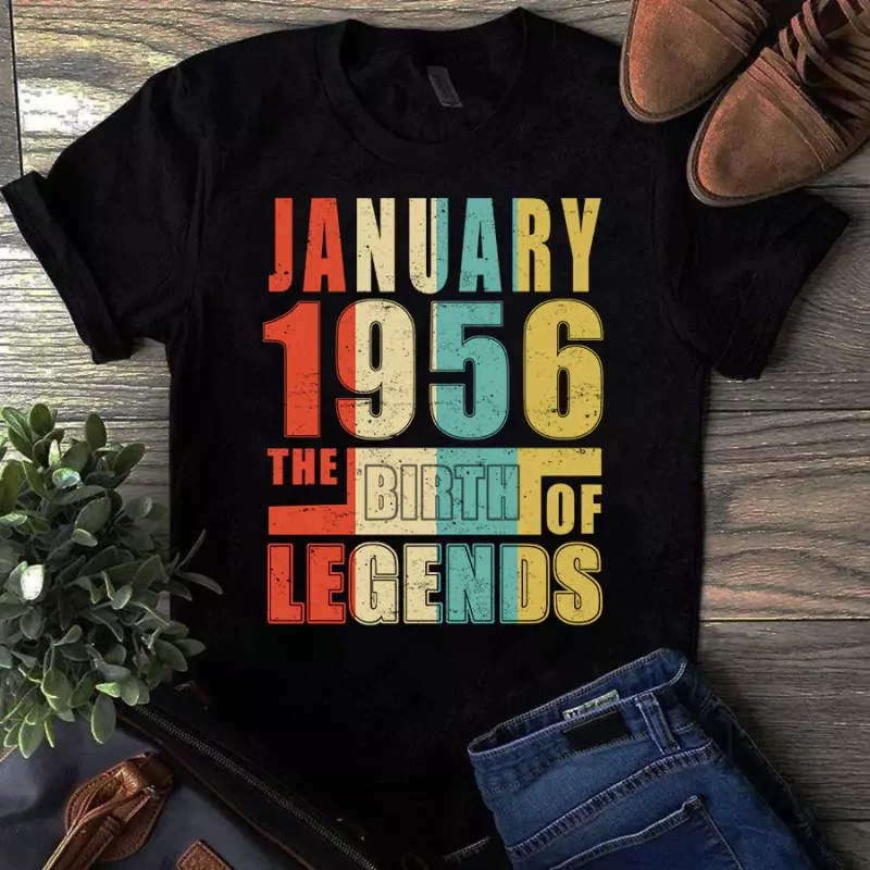 January 1956 The Birth Of Legends Vintage Unisex Tshirt