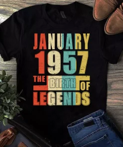 January 1957 The Birth Of Legends Vintage Unisex Tshirt
