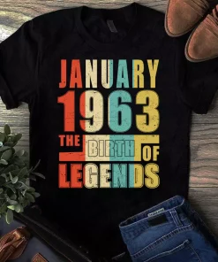 January 1963 The Birth Of Legends Vintage Unisex Tshirt