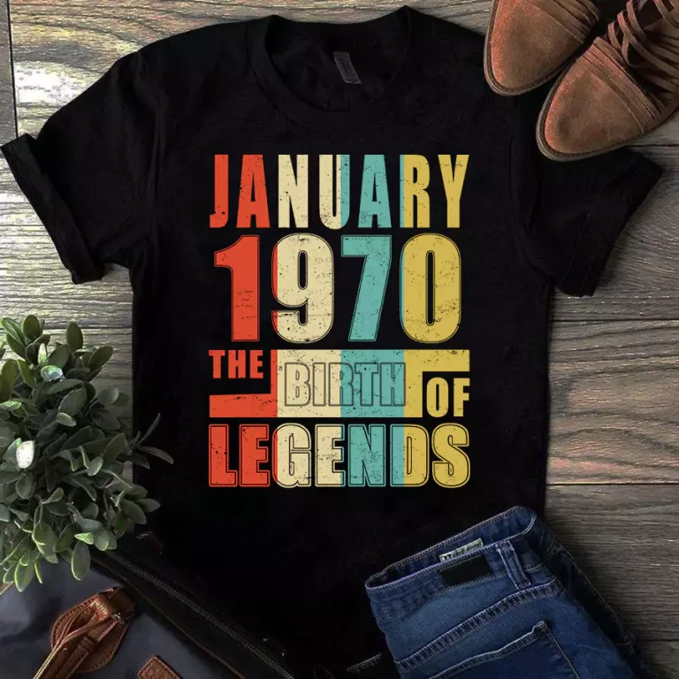 January 1970 The Birth Of Legends Vintage Unisex Tshirt