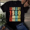 January 1980 The Birth Of Legends Vintage Unisex Tshirt