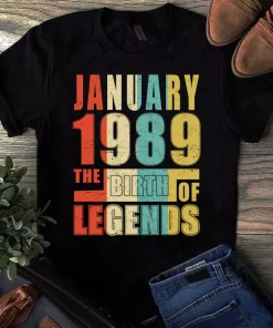 January 1989 The Birth Of Legends Vintage Unisex Tshirt