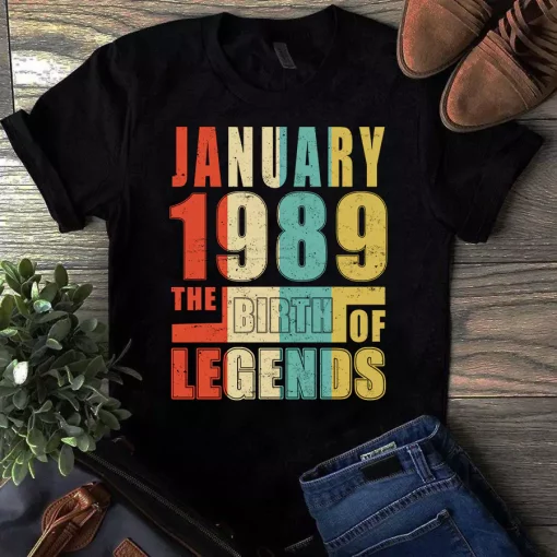 January 1989 The Birth Of Legends Vintage Unisex Tshirt