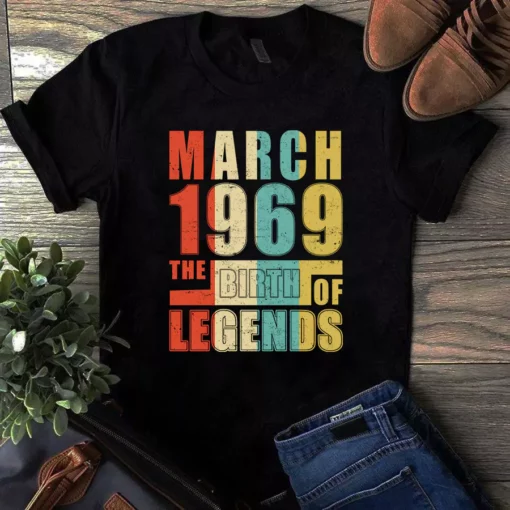 March 1969 The Birth Of Legends Vintage Unisex Tshirt