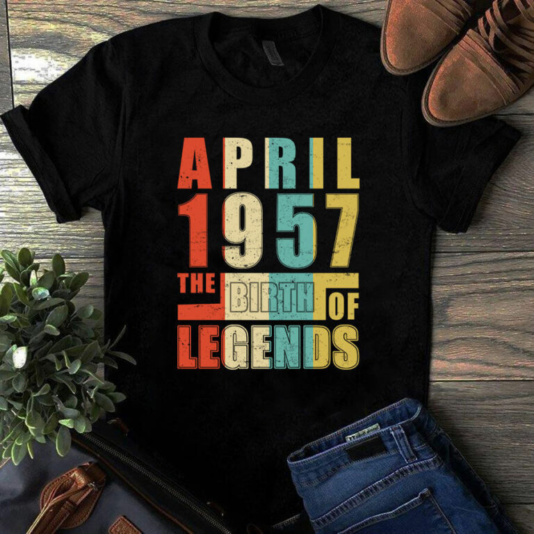 April 1957 The Birth Of Legends Vintage Unisex Tshirt