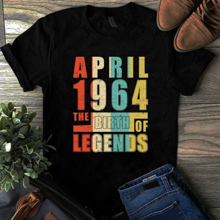 April 1964 The Birth Of Legends Vintage Unisex Tshirt