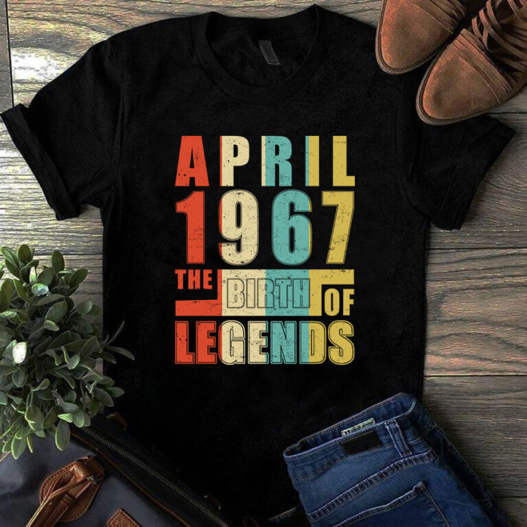 April 1967 The Birth Of Legends Vintage Unisex Tshirt