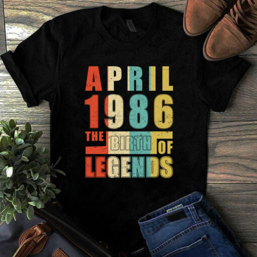 April 1986 The Birth Of Legends Vintage Unisex Tshirt