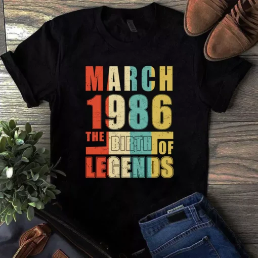 March 1986 The Birth Of Legends Vintage Unisex Tshirt