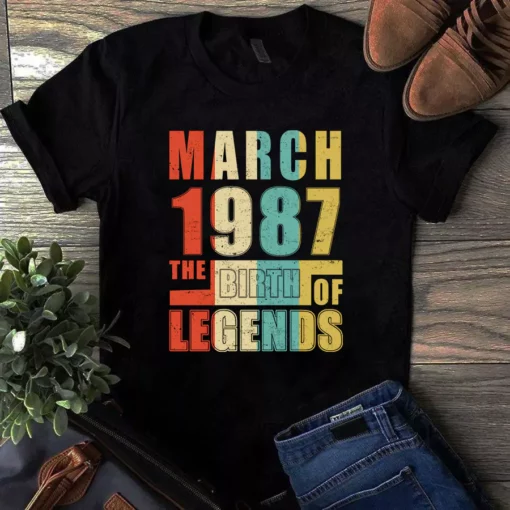 March 1987 The Birth Of Legends Vintage Unisex Tshirt