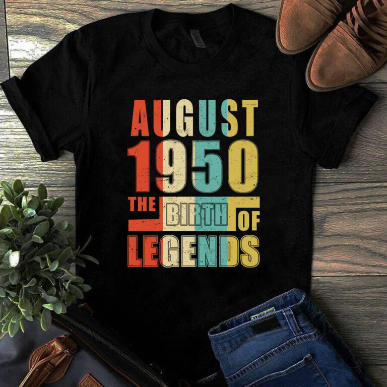 August 1950 The Birth Of Legends Vintage Unisex Tshirt