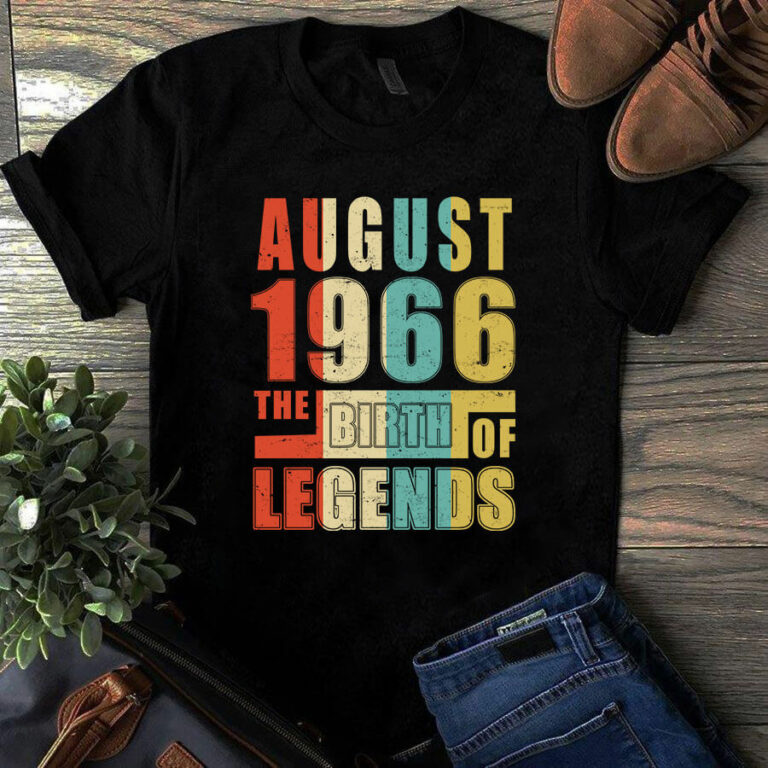 August 1966 The Birth Of Legends Vintage Unisex Tshirt