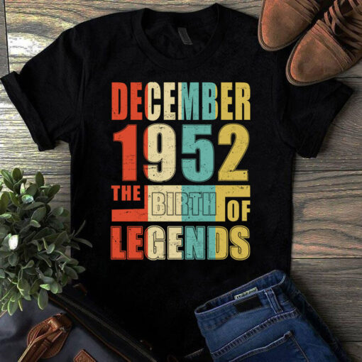 December 1952 The Birth Of Legends Vintage Unisex Tshirt