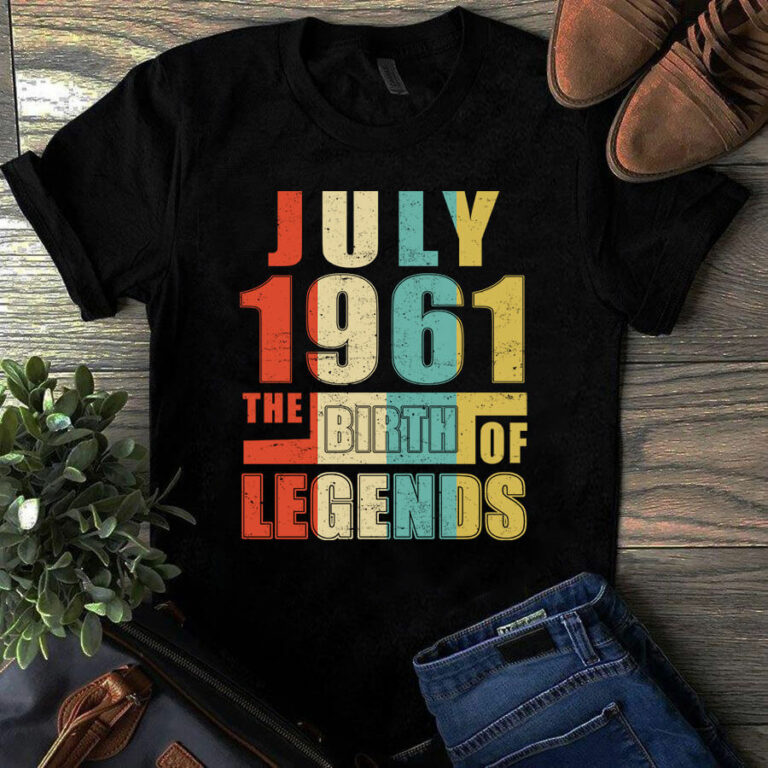 July 1961 The Birth Of Legends Vintage Unisex Tshirt