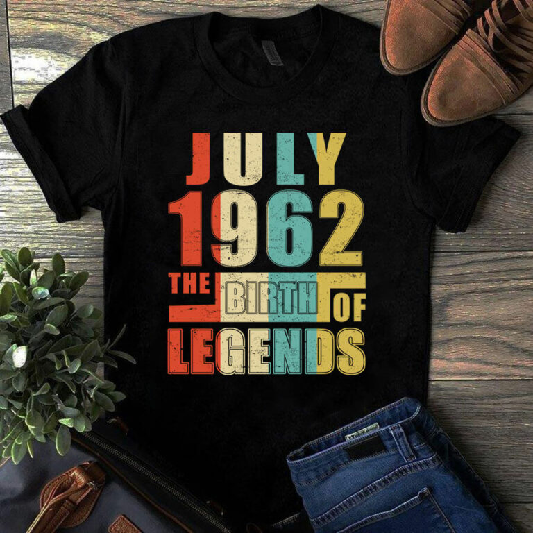 July 1962 The Birth Of Legends Vintage Unisex Tshirt