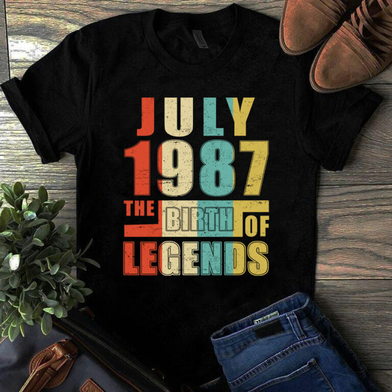 July 1987 The Birth Of Legends Vintage Unisex Tshirt