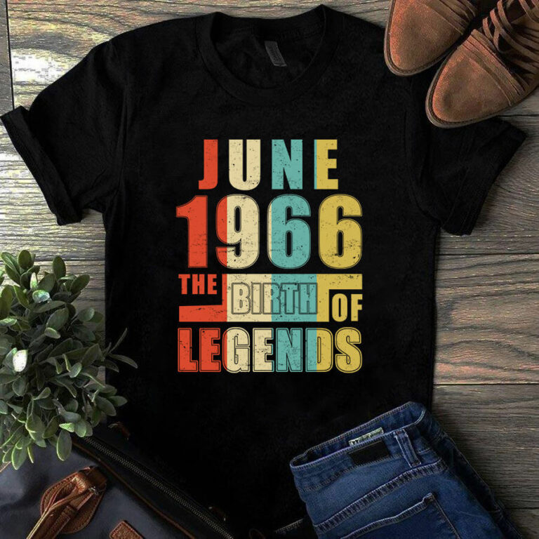 June 1966 The Birth Of Legends Vintage Unisex Tshirt