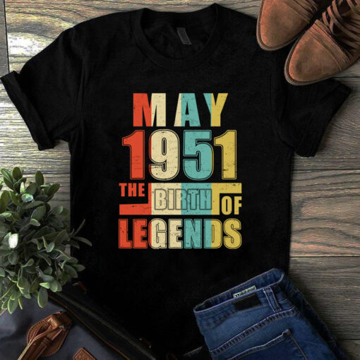 May 1951 The Birth Of Legends Vintage Unisex Tshirt