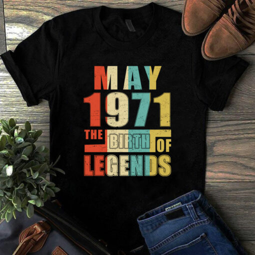 May 1971 The Birth Of Legends Vintage Unisex Tshirt