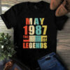 May 1987 The Birth Of Legends Vintage Unisex Tshirt