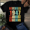 November 1947 The Birth Of Legends Vintage Unisex Tshirt 3 November 1947 The Birth Of Legends Vintage Unisex Tshirt