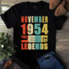 November 1954 The Birth Of Legends Vintage Unisex Tshirt