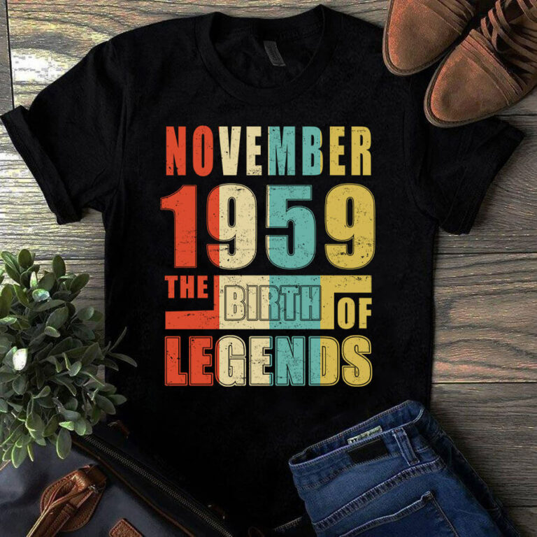 November 1959 The Birth Of Legends Vintage Unisex Tshirt