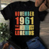 November 1961 The Birth Of Legends Vintage Unisex Tshirt