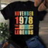 November 1978 The Birth Of Legends Vintage Unisex Tshirt 3 November 1978 The Birth Of Legends Vintage Unisex Tshirt