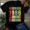 November 1986 The Birth Of Legends Vintage Unisex Tshirt 3 November 1986 The Birth Of Legends Vintage Unisex Tshirt