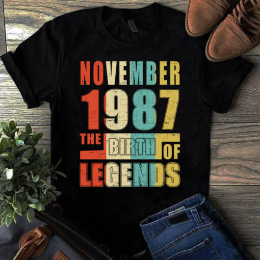 November 1987 The Birth Of Legends Vintage Unisex Tshirt