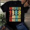 November 1988 The Birth Of Legends Vintage Unisex Tshirt 3 November 1988 The Birth Of Legends Vintage Unisex Tshirt
