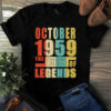 October 1959 The Birth Of Legends Vintage Unisex Tshirt