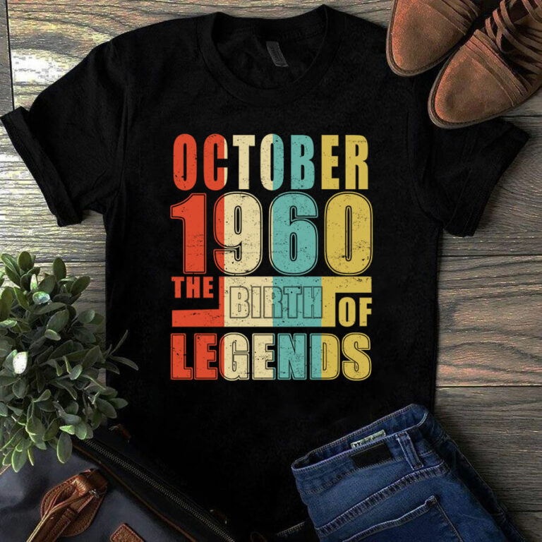 October 1960 The Birth Of Legends Vintage Unisex Tshirt