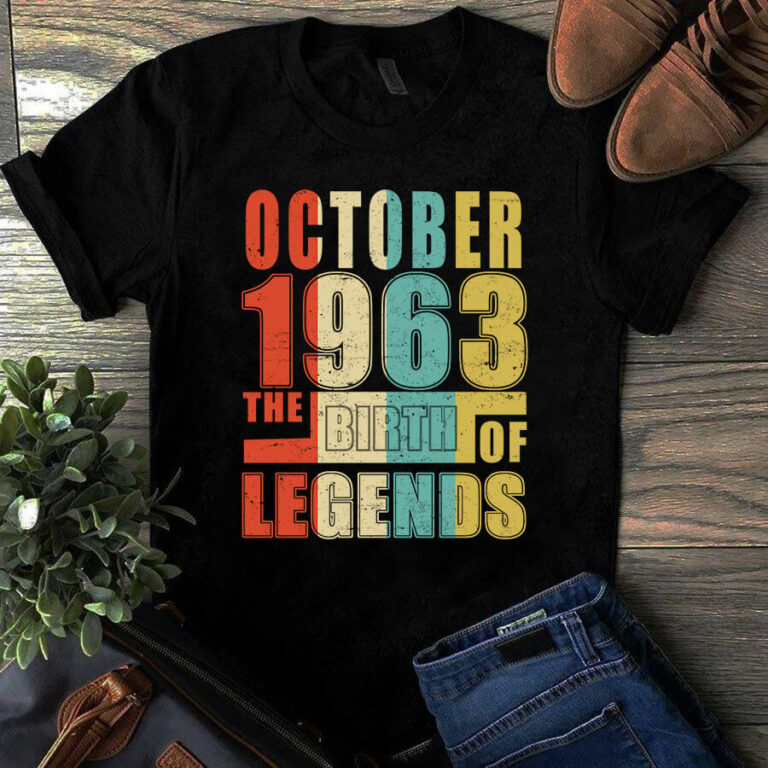 October 1963 The Birth Of Legends Vintage Unisex Tshirt