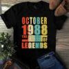 October 1988 The Birth Of Legends Vintage Unisex Tshirt 2 October 1988 The Birth Of Legends Vintage Unisex Tshirt