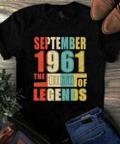 September 1961 The Birth Of Legends Vintage Unisex Tshirt