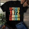 September 1972 The Birth Of Legends Vintage Unisex Tshirt 2 September 1972 The Birth Of Legends Vintage Unisex Tshirt