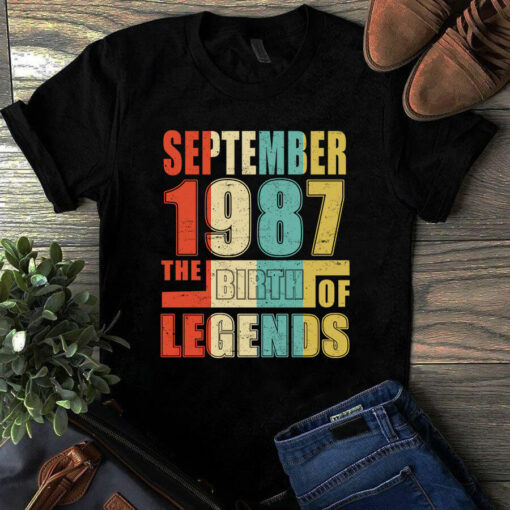 September 1987 The Birth Of Legends Vintage Unisex Tshirt