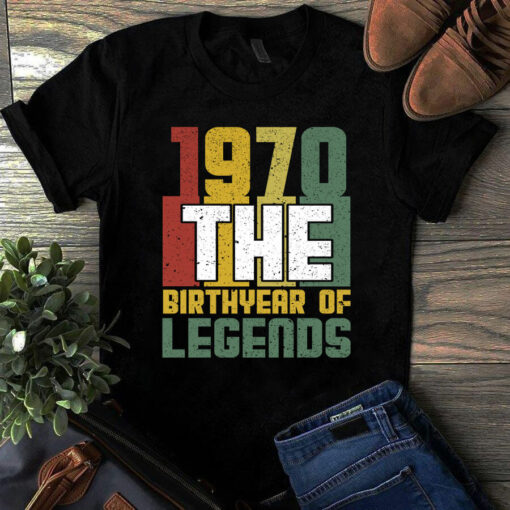 1970 The Birthyear Of Legends Vintage Tshirt