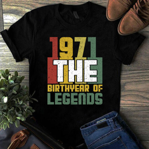 1971 The Birthyear Of Legends Vintage Tshirt