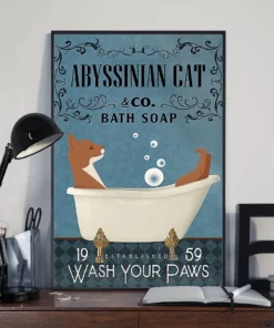 Abyssinian Cat And Co Bath Soap Wash Your Paws Poster
