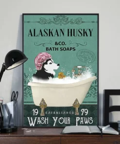 Alaskan Husky And Co Bath Soap Wash Your Paw Dog Poster