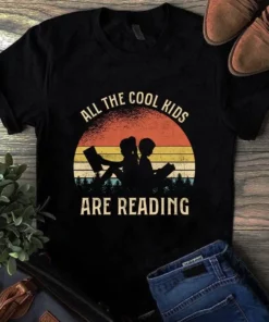 All The Cool Kids Are Reading Vintage Book Reading Tshirt