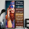 Always Remember You Are Braver Than You Believe Hippie Vintage Girl Poster